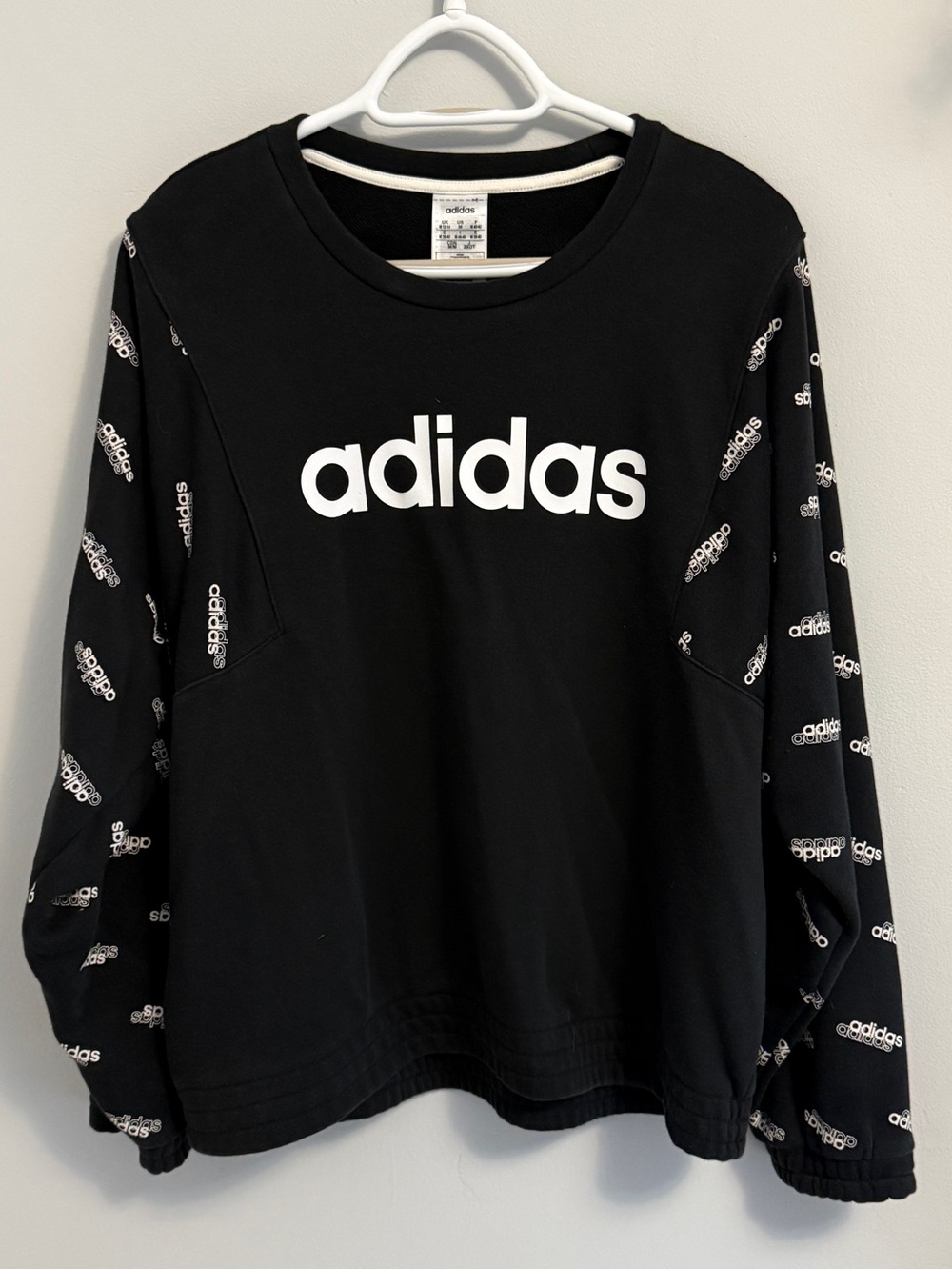 adidas Black Crewneck Sweatshirt with White Logo